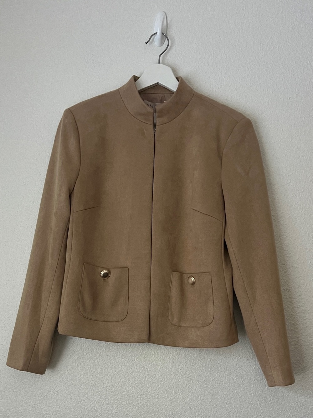 Philosophy Republic Clothing Camel Faux Suede Jacket Medium M NWT Gold Buttons